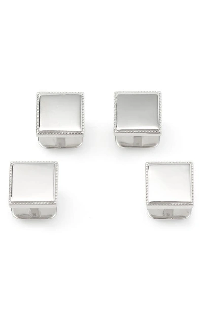 Cufflinks, Inc Set Of 4 Sterling Silver Studs In Silver