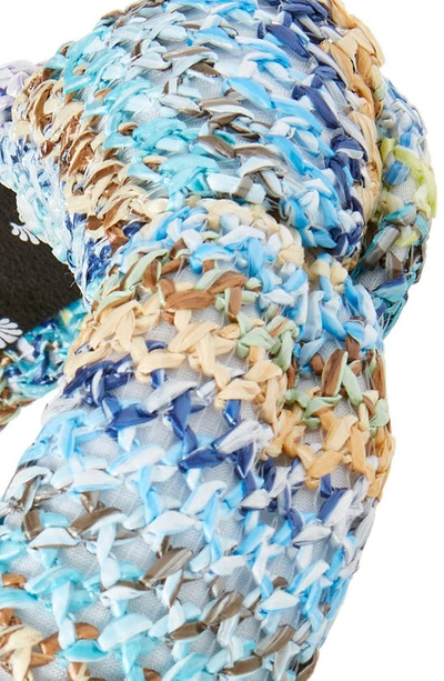 Shop Lele Sadoughi Raffia Knotted Headband In Ocean Breeze