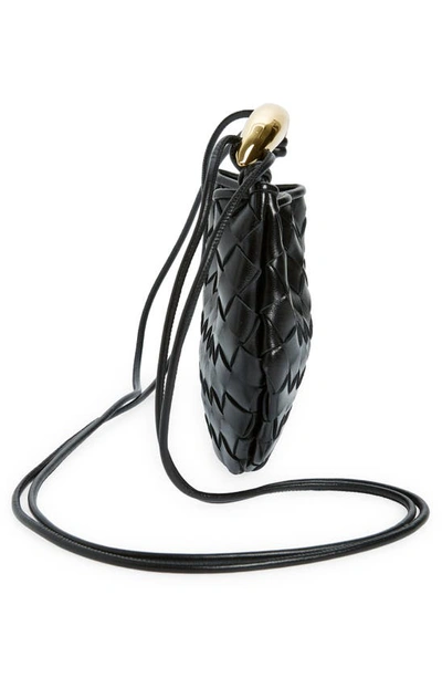 Bottega Veneta Sardine Intrecciato Crossbody Bag In 1019 Black-m Brass