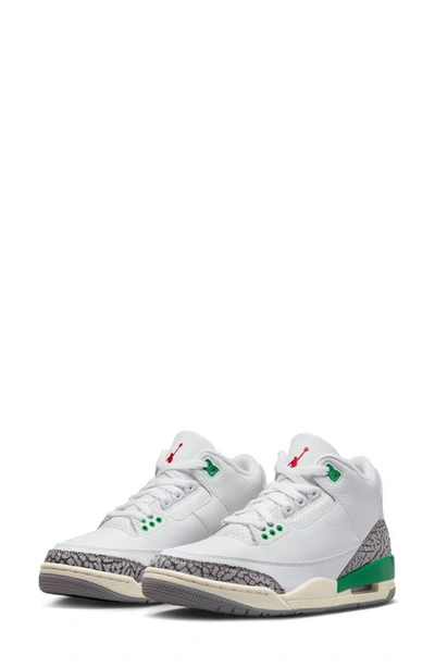 Shop Jordan Air  3 Retro Basketball Sneaker In White/ Varsity Red/ Green