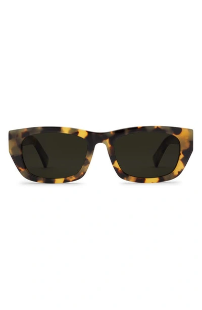 Shop Electric Catania 52mm Polarized Rectangular Sunglasses In Gloss Spotted Tort/ Grey Polar