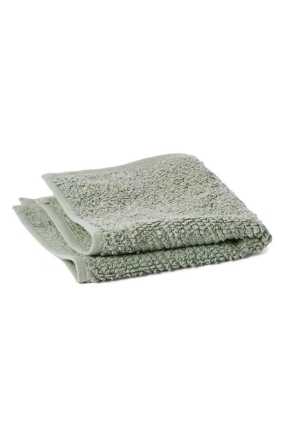 Shop Coyuchi Air Weight® Set Of 6 Organic Cotton Washcloths In Jade