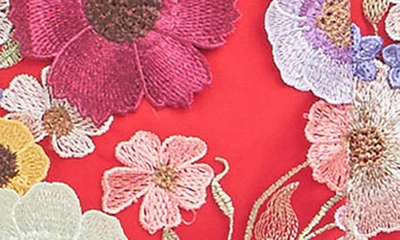 Endless Rose Floral Embroidered Strapless Two-piece Minidress In Red