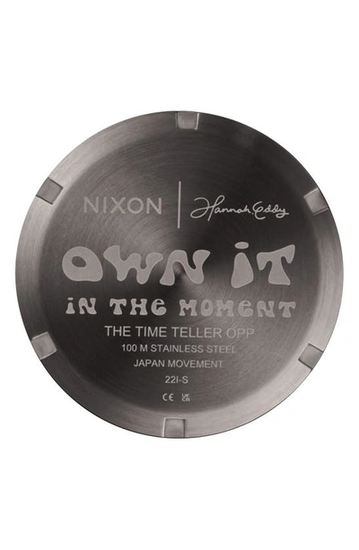Nixon X Hannah Eddy Time Teller Opp Silicone Strap Watch, 39.5mm In Purple