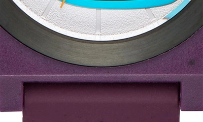 Shop Nixon X Hannah Eddy Time Teller Opp Silicone Strap Watch, 39.5mm In Purple