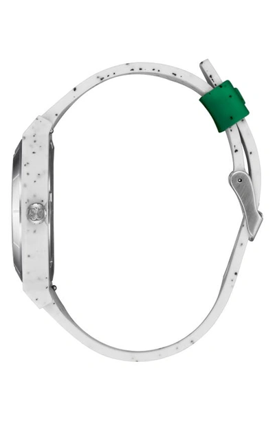 Nixon X Hannah Eddy Time Teller Opp Silicone Strap Watch, 39.5mm In White