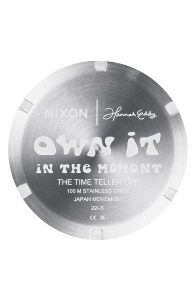 Nixon X Hannah Eddy Time Teller Opp Silicone Strap Watch, 39.5mm In White