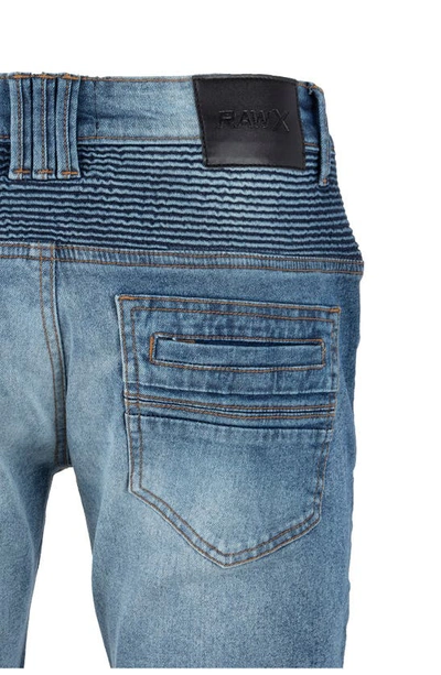 Shop X-ray Xray Rawx Distressed Moto Skinny Fit Jeans In Medium Blue