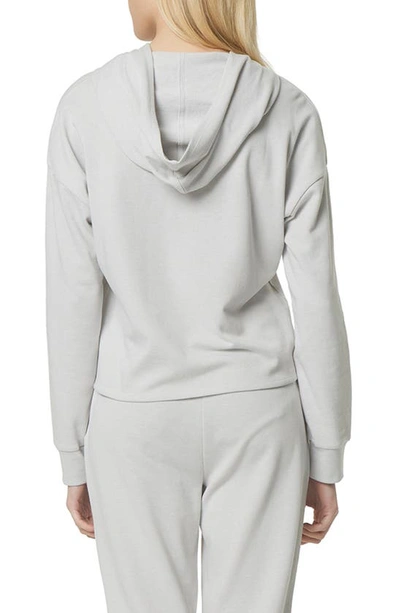 Andrew Marc Sport Long Sleeve Drop Shoulder Hoodie In Silver