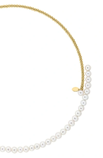 Effy 14k Yellow Gold 4.5mm Freshwater Pearl Beaded Choker Necklace In White