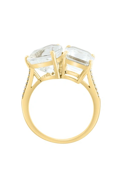 Shop Effy 14k Yellow Gold White Topaz & Diamond Ring