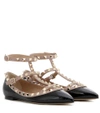 VALENTINO GARAVANI Rockstud patent leather ballerinas,P00182702