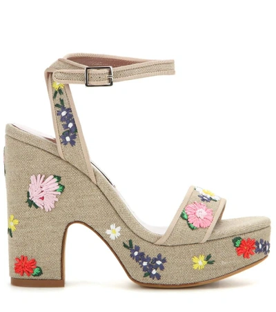Calla Meadow embroidered sandals