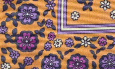 Tory Burch Mini Ella Floral Print Tote In Brown Floral Daisy Border