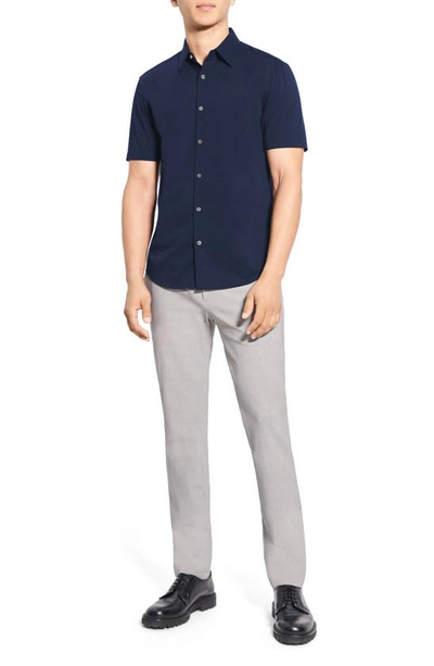 Shop Theory Irving Short Sleeve Button-up Shirt In Eclipse - B7h