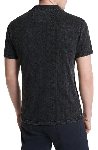 Shop John Varvatos Zion Jacquard Cotton Polo In Black