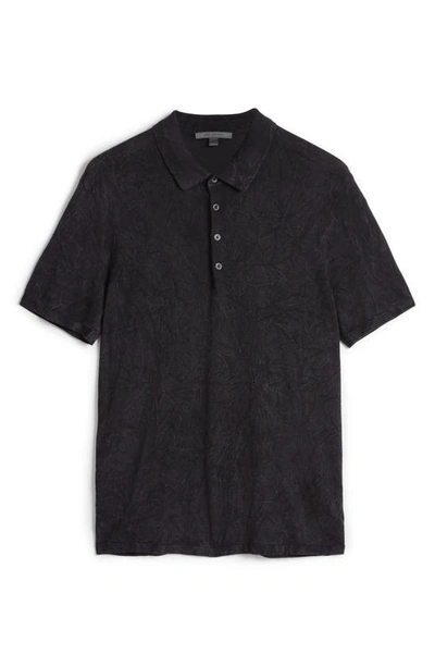 Shop John Varvatos Chatham Regular Fit Textured Wool Blend Polo In Black
