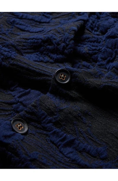 Shop John Varvatos Motley Textured Cardigan In Midnight