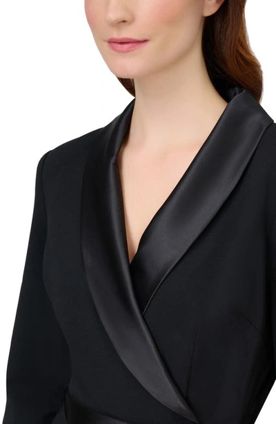 Shop Adrianna Papell Tie Waist Tuxedo Jumpsuit In Black