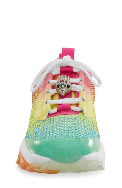 Shop Kurt Geiger Kids' Mini Lettie Crystal Sneaker In Multi Yellow