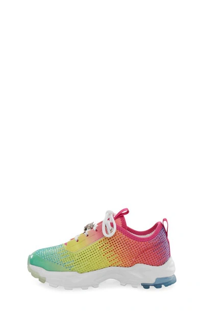 Kurt Geiger London Kids' Mini Lettie Crystal Sneaker In Multi Yellow