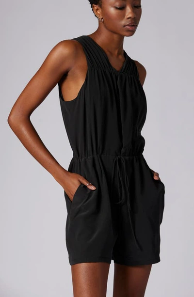 Equipment Peri Sleeveless Silk Blouse In True Black