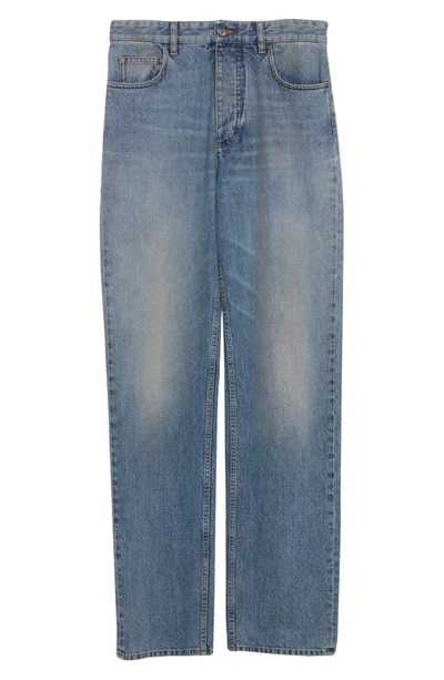 Shop Bottega Veneta Nonstretch Wide Leg Jeans In 4715 Mid Blue