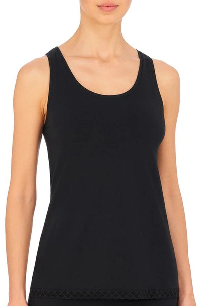 Shop Natori Bliss Stretch Cotton Tank In Black