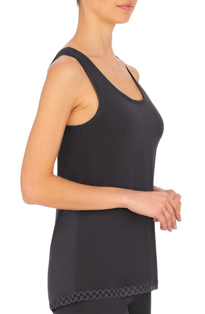 Natori Bliss Cotton Tank In Ash Navy