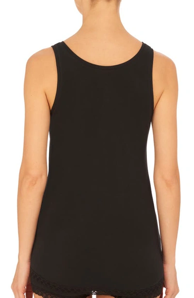 Shop Natori Bliss Stretch Cotton Tank In Black