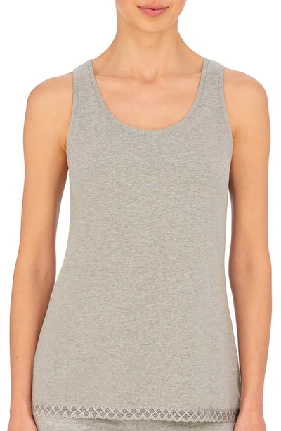 Shop Natori Bliss Stretch Cotton Tank In Light Heather Grey