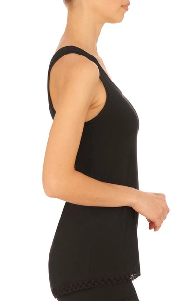 Shop Natori Bliss Stretch Cotton Tank In Black