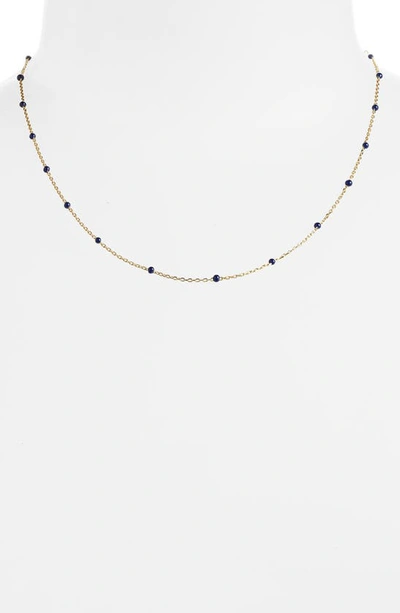 Shop Argento Vivo Sterling Silver Enamel Dot Station Necklace In Gold/blue