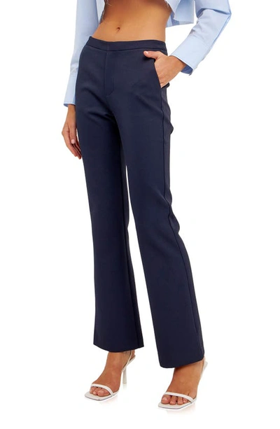 Endless Rose Slim Fit Pants In Navy