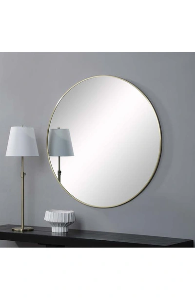 Renwil Grady Round Mirror In Satin Brass