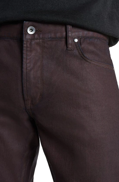 Shop John Varvatos Coated Slim Fit Jeans In Mulberry