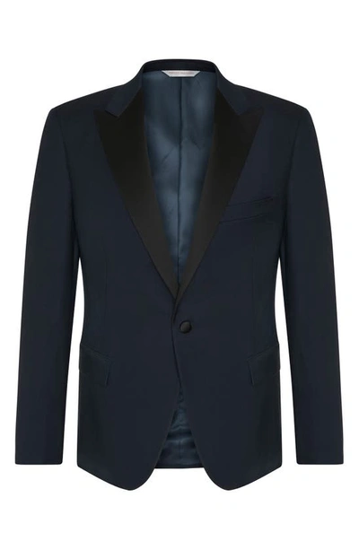 Shop Samuelsohn Water Repellent Ice Wool Tuxedo In Navy