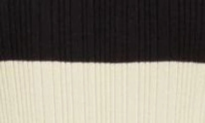 Shop Atm Anthony Thomas Melillo Variegated Stripe Side Slit Rib Maxi Dress In Linen/ Black