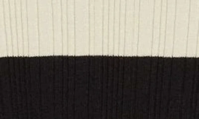 Shop Atm Anthony Thomas Melillo Variegated Stripe Rib Sweater In Linen/ Black