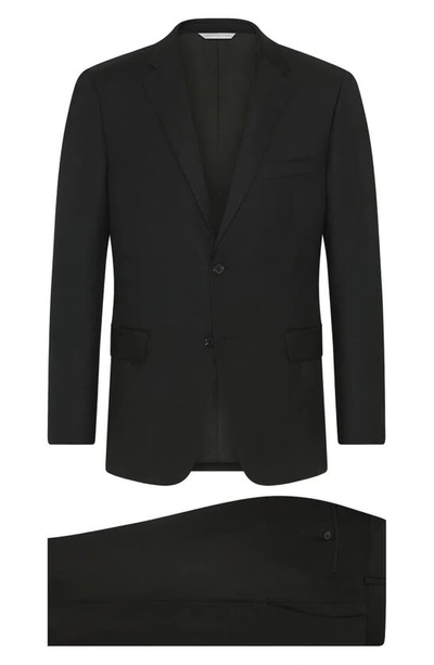 Shop Samuelsohn Ice Super 130s Wool Suit In Black
