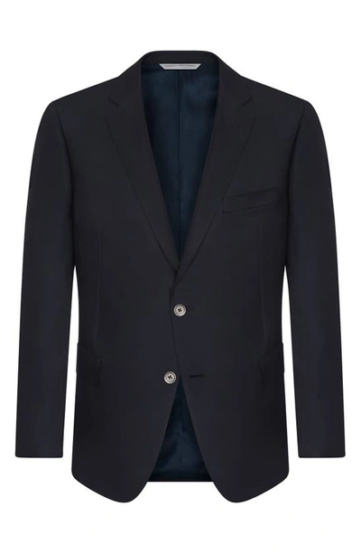 Shop Samuelsohn Water Repellent Ice Wool Blazer In Navy