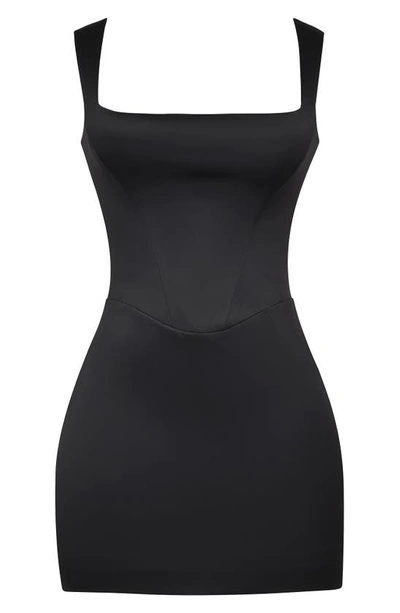 House Of Cb Enya Corset Minidress In Black