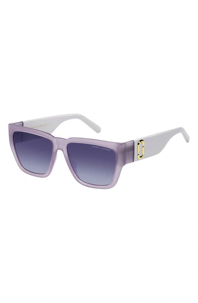 Shop Marc Jacobs 57mm Gradient Square Sunglasses In Violet Grey/ Violet Shaded