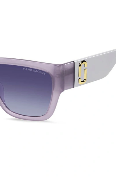 Shop Marc Jacobs 57mm Gradient Square Sunglasses In Violet Grey/ Violet Shaded