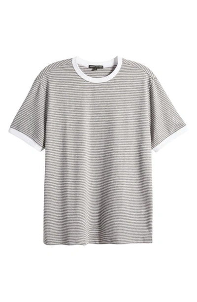 Shop Robert Barakett Reznik Stripe Ringer T-shirt In Grey