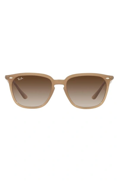 Ray Ban 55mm Gradient Square Sunglasses In Turtledove/ Gradient Brown