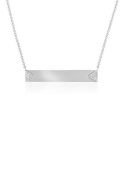 Shop Ef Collection 14k Gold Diamond Triangle Nameplate Necklace In White Gold