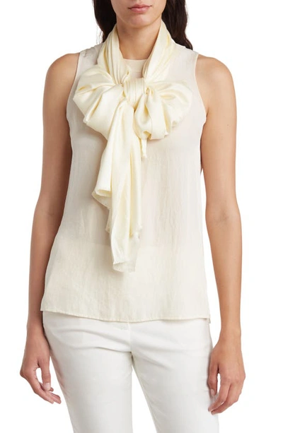 Shop Vince Camuto Oversized Satin Pashmina Wrap In Ivory