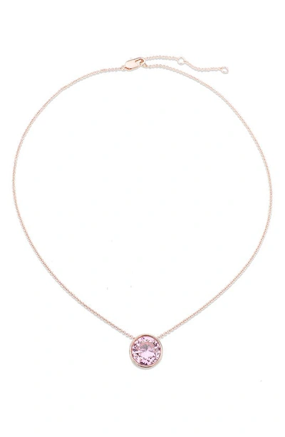 Shop Covet Bezel Cz Pendant Necklace In Rose