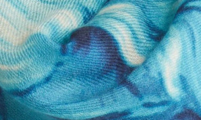 Nordstrom Tissue Print Wool & Cashmere Wrap Scarf In Blue Moonlit Fleur